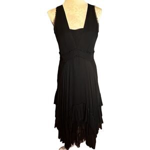 ALICE + OLIVIA Women’s 100% Silk Fully Lined 3 Tiered Ruffle Flowy Dress Size 12